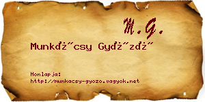 Munkácsy Győző névjegykártya